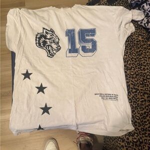 Darc Sport White Graphic Tee with Blue and Black Accents